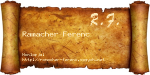 Ramacher Ferenc névjegykártya